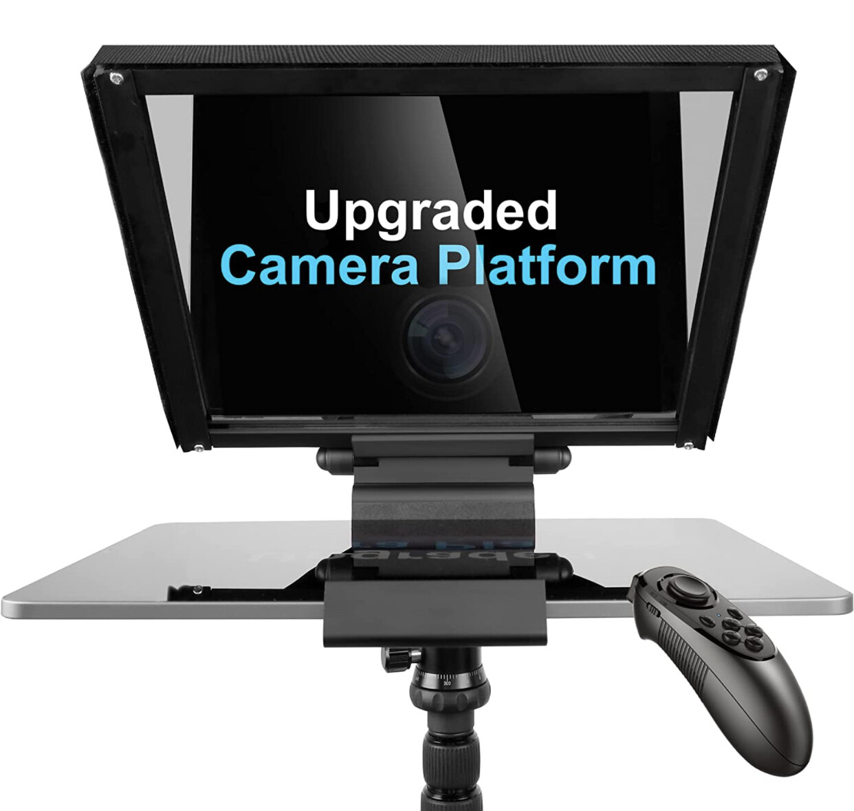 ILOKNZI 12 inch Adjustable Teleprompter, Aluminum Teleprompter with Remote Control for 12.9&quot;