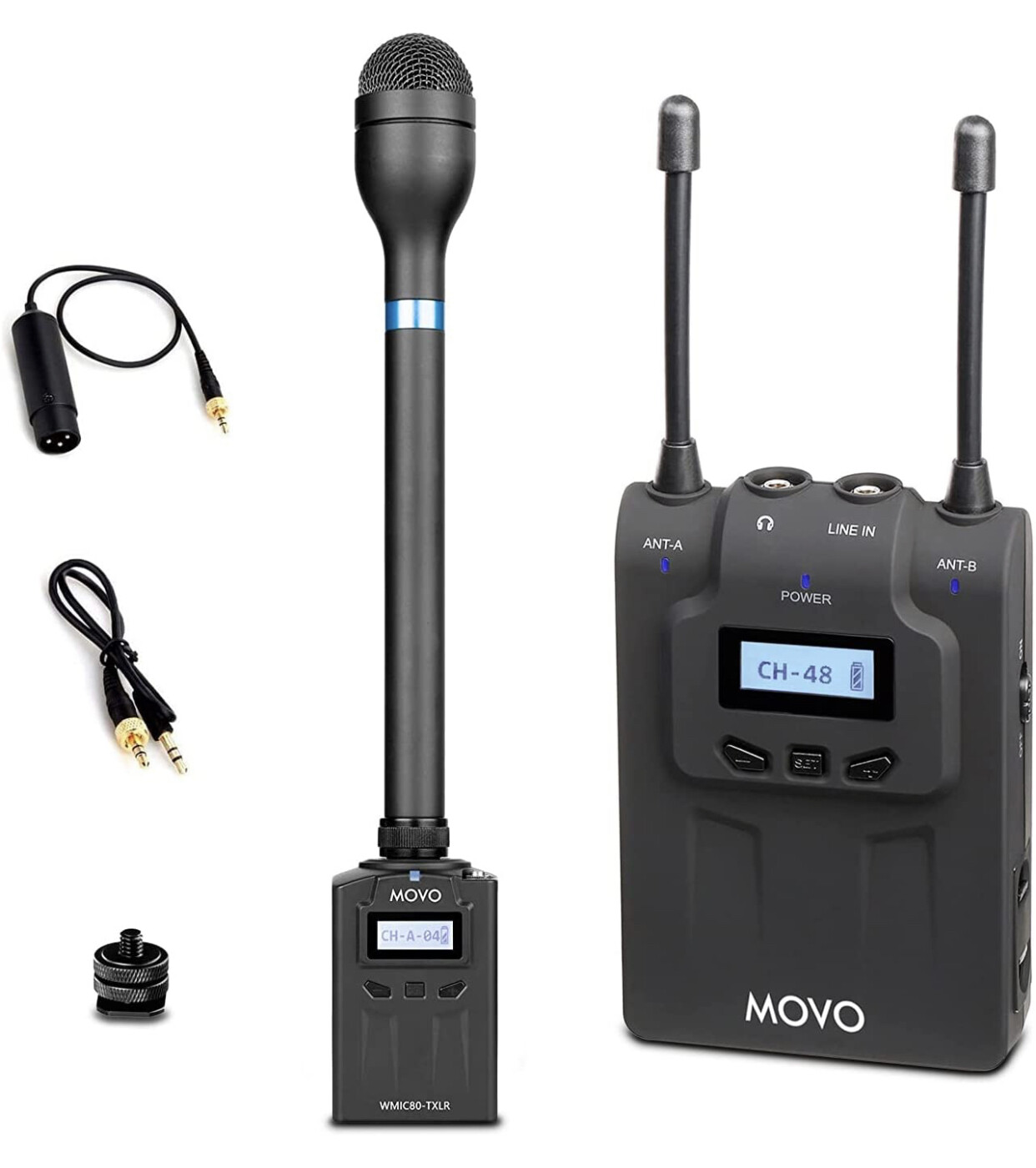 Movo Wireless Microphone System with Omnidirectional Dynamic Microphone