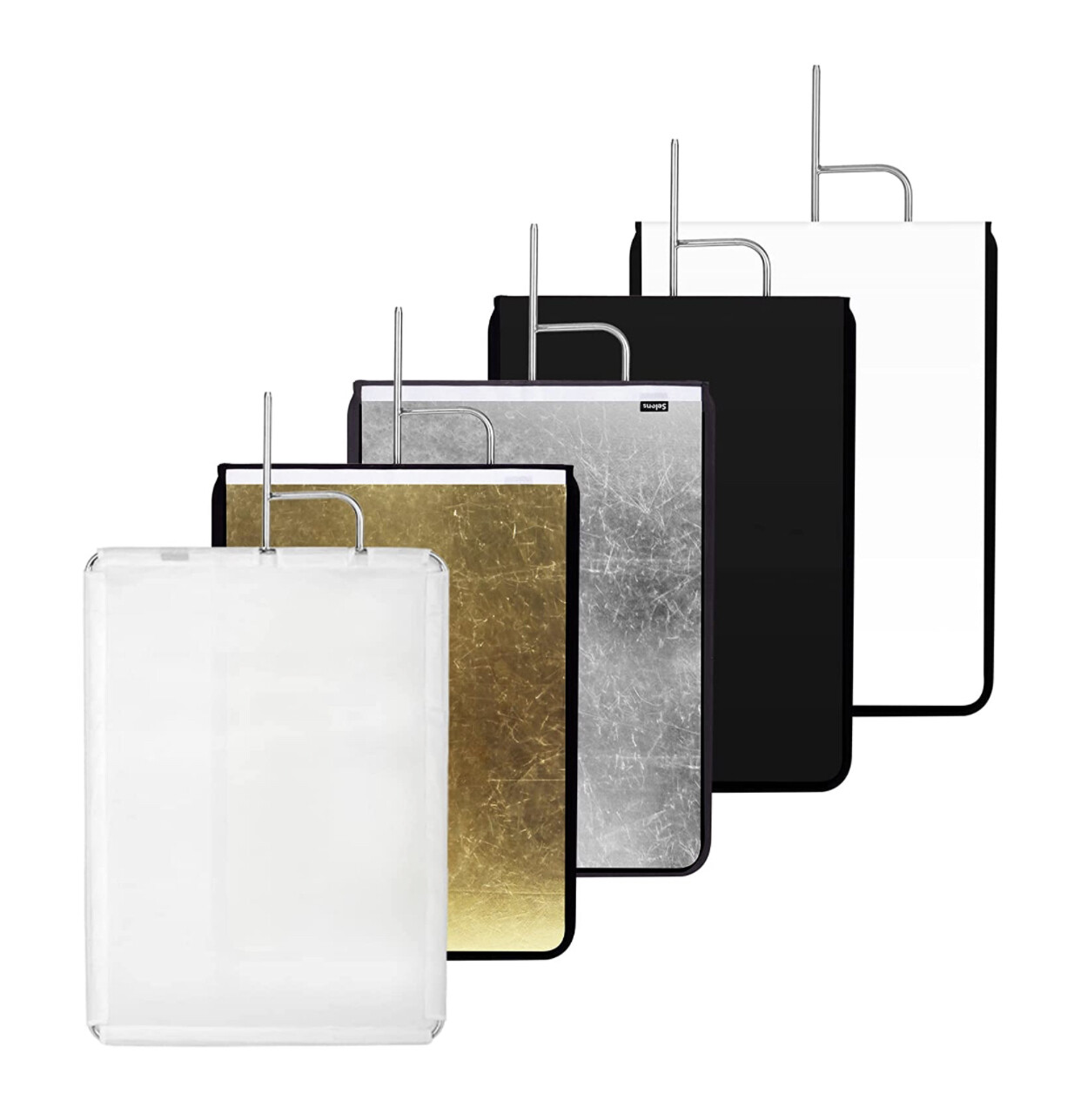 Selens 30&quot;x35&quot; Light Reflector Flag with Frame, 5-in-1 Cover Cloth and Diffuser Gold &amp; Silver, Black &amp; White