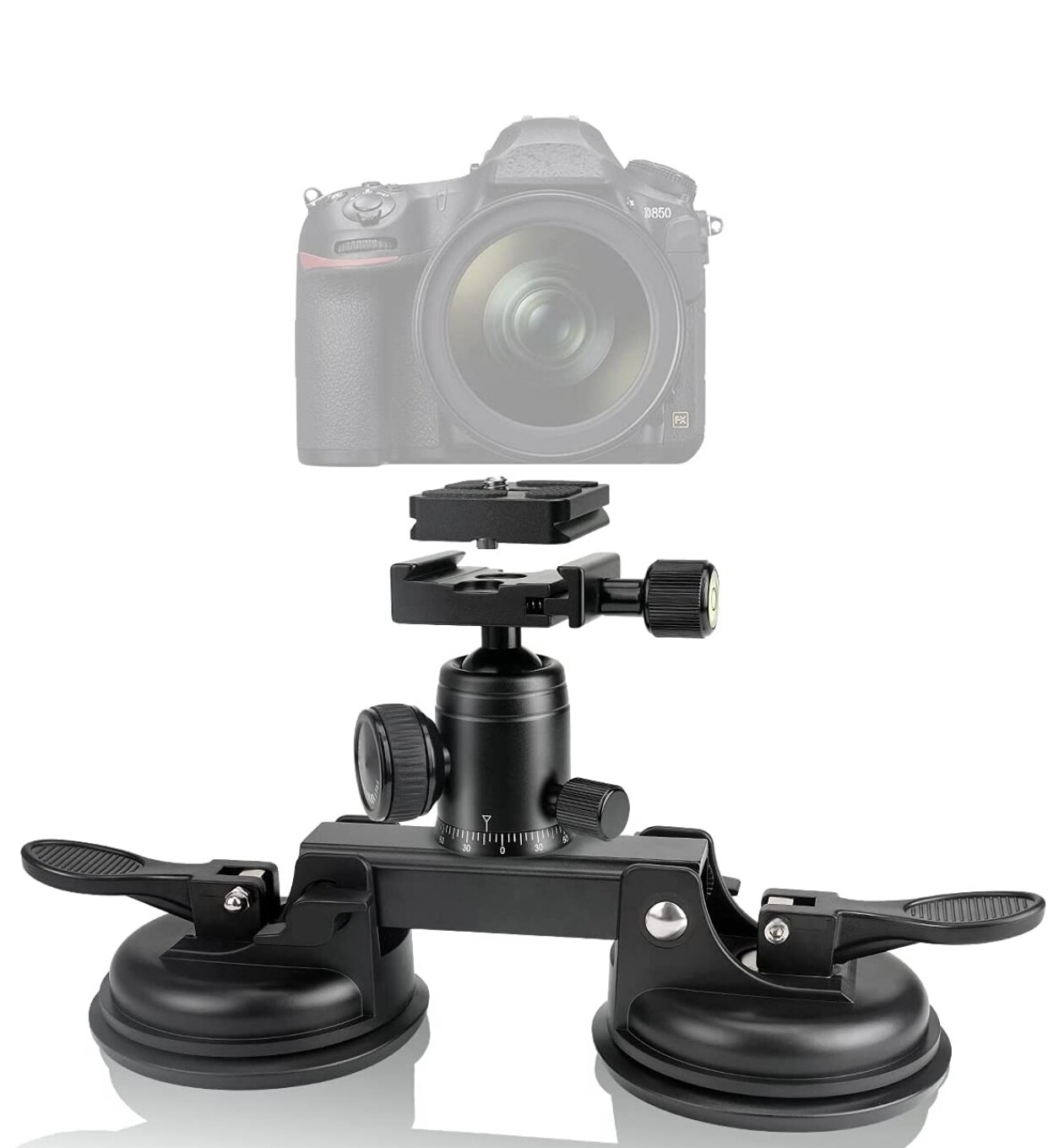 Professional Heavy Duty (20 lbs Load) True DSLR Mirorrless Camera Suction Cup Car Mount