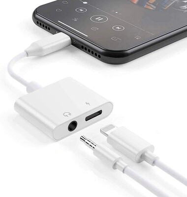 iPhone Headphones Adapter, Apple MFi Certified 2 in 1 Lightning to 3.5 mm