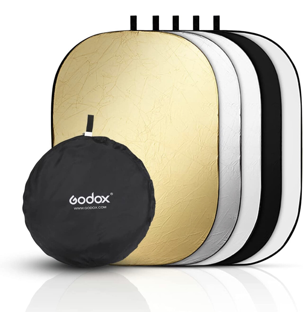 Godox 100x150cm Collapsible Photography Light Reflector, 5-in-1 Oval Multi Disc Diffuser