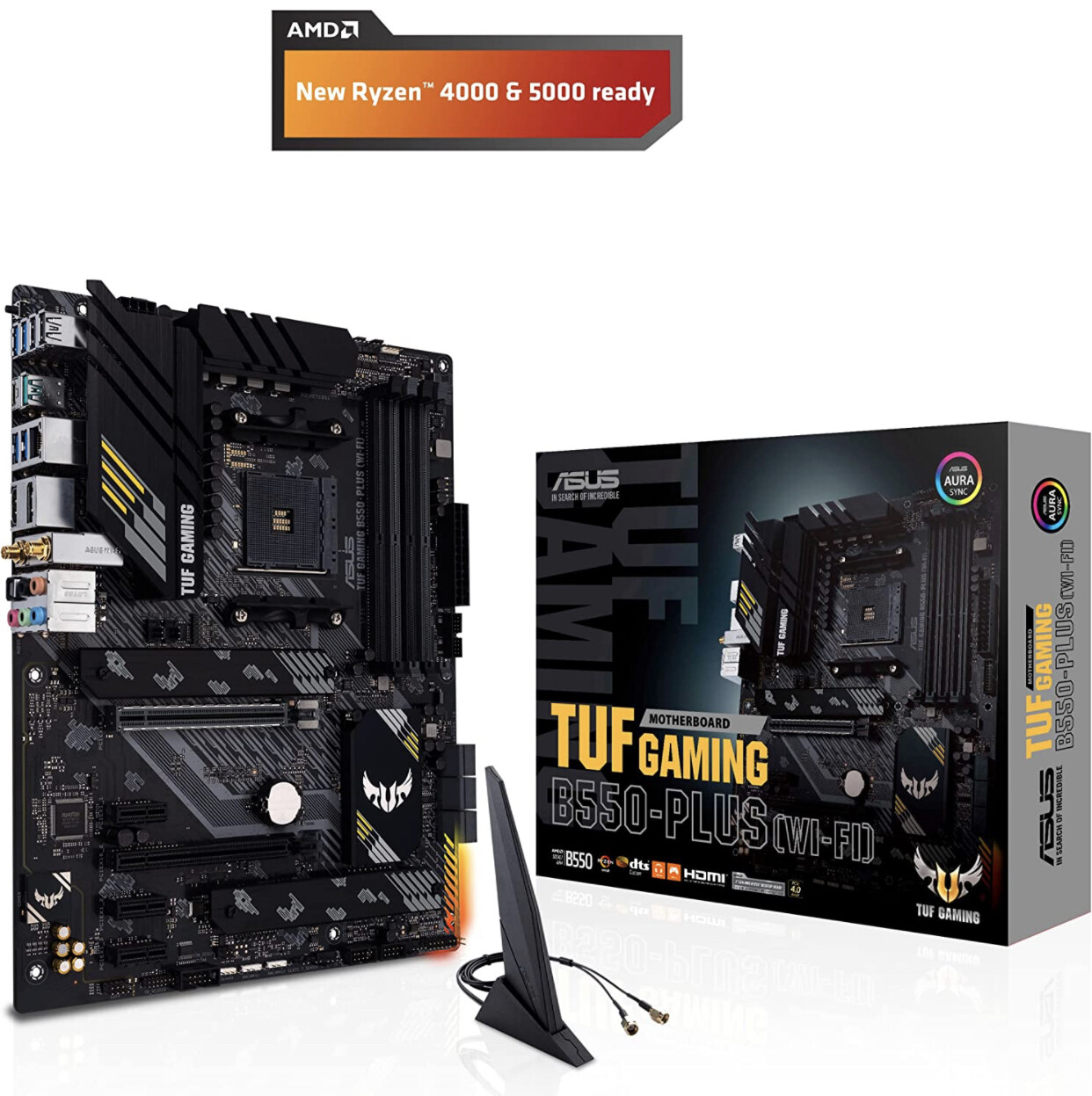ASUS TUF Gaming B550-PLUS, AMD AM4 (3rd Gen Ryzen™) ATX Gaming Motherboard, usada como nueva (sin antena wifi)