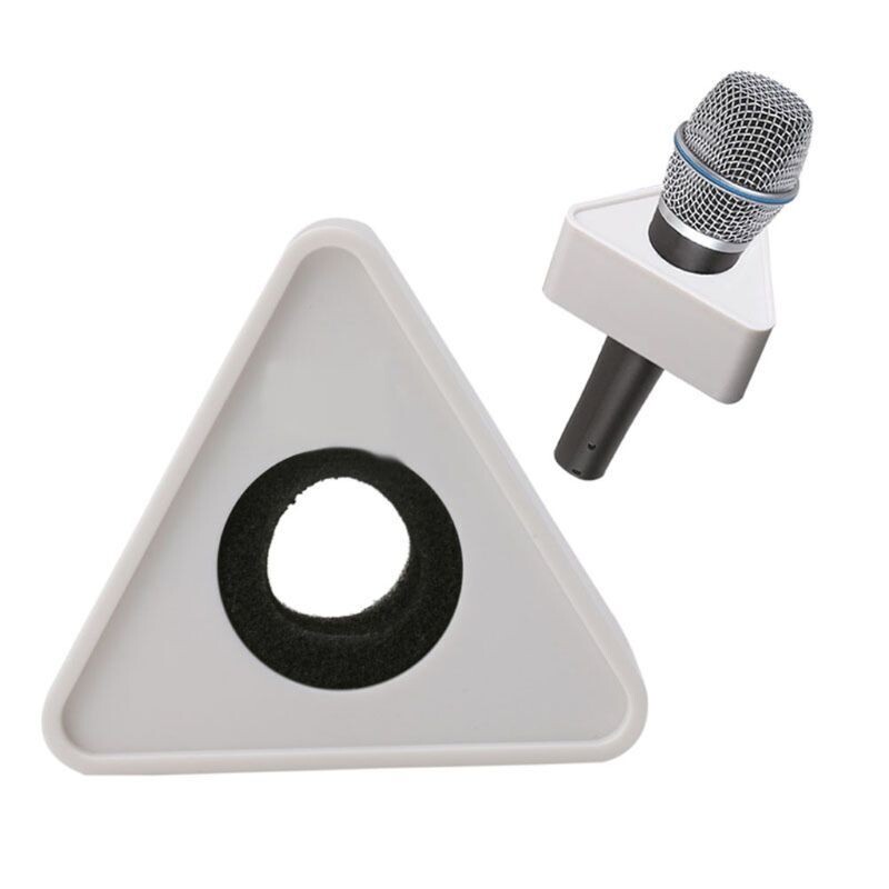 Triangle Flag Microphone Interview Logo Station