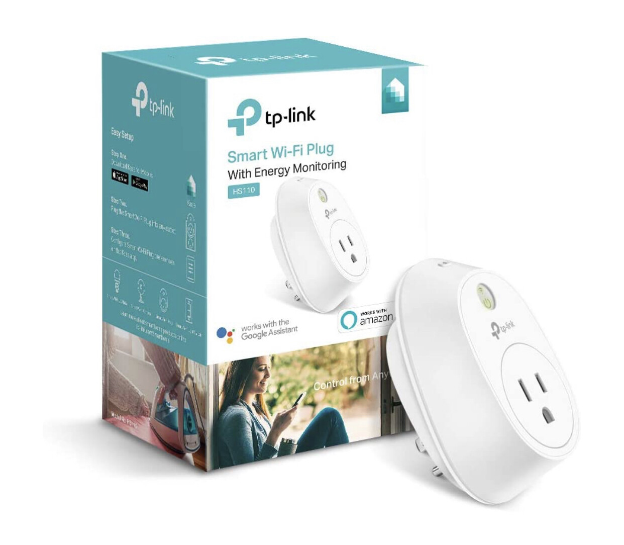 Kasa Smart WiFi Plug w/Energy Monitoring by TP-Link - Reliable WiFi Connection, No Hub Required