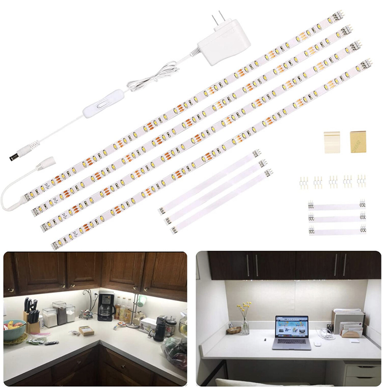 WOBANE LED Lighting Kit, 6.6 Feet Rope Light Set,120 LED,1200lm,6000K White,4 Panel
