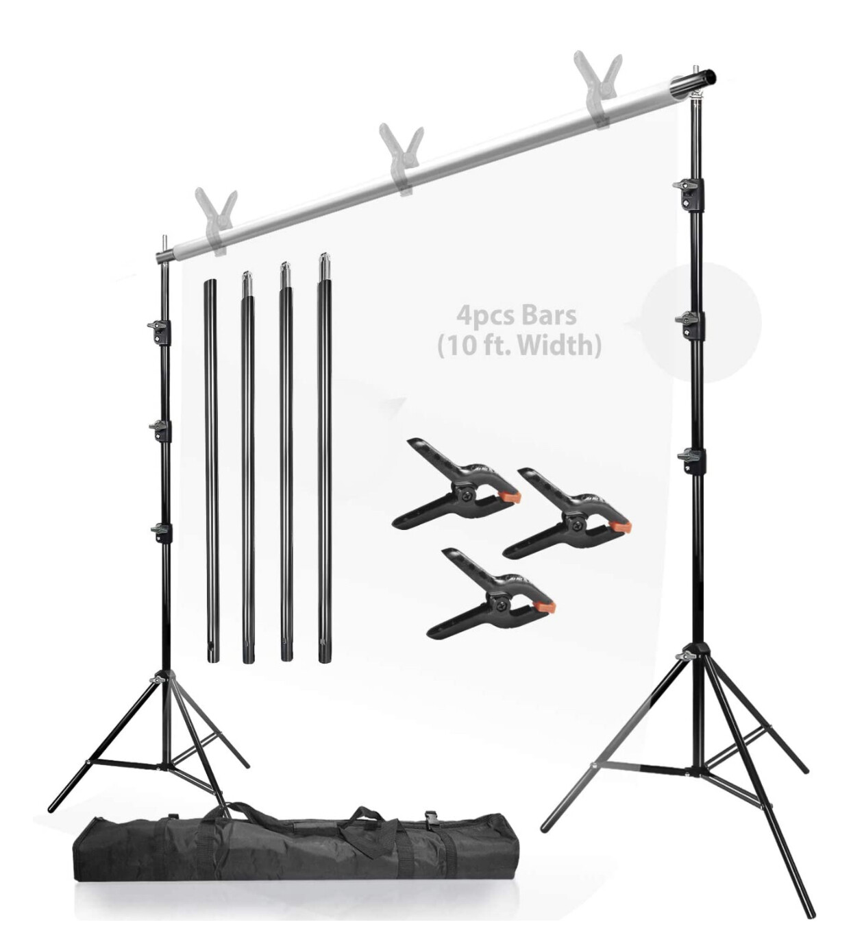 LimoStudio Heavy Duty 10 Ft Wide X 9 6 Ft Tall Backdrop Stand Kit limostudio-heavy-duty-10-ft-wide-x-9-6-ft-tall-backdrop-stand-kit