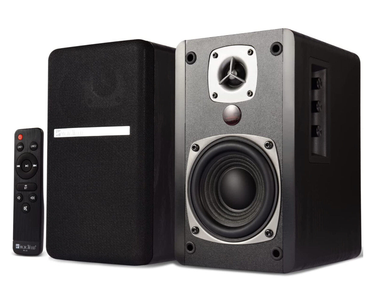 Powered Bluetooth Bookshelf Speakers Singing Wood BT27 Active Powered Bluetooth Bookshelf Speakers with
