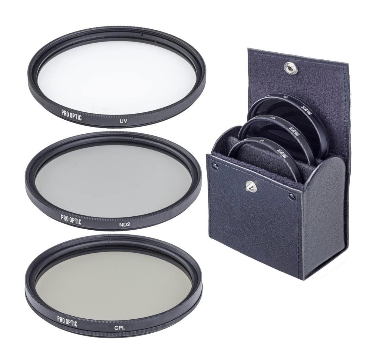 ProOptic 77mm Digital Essentials Filter Kit, with Ultra Violet (UV), Circular Polarizer and Neutral Density 2 (ND2) Filters