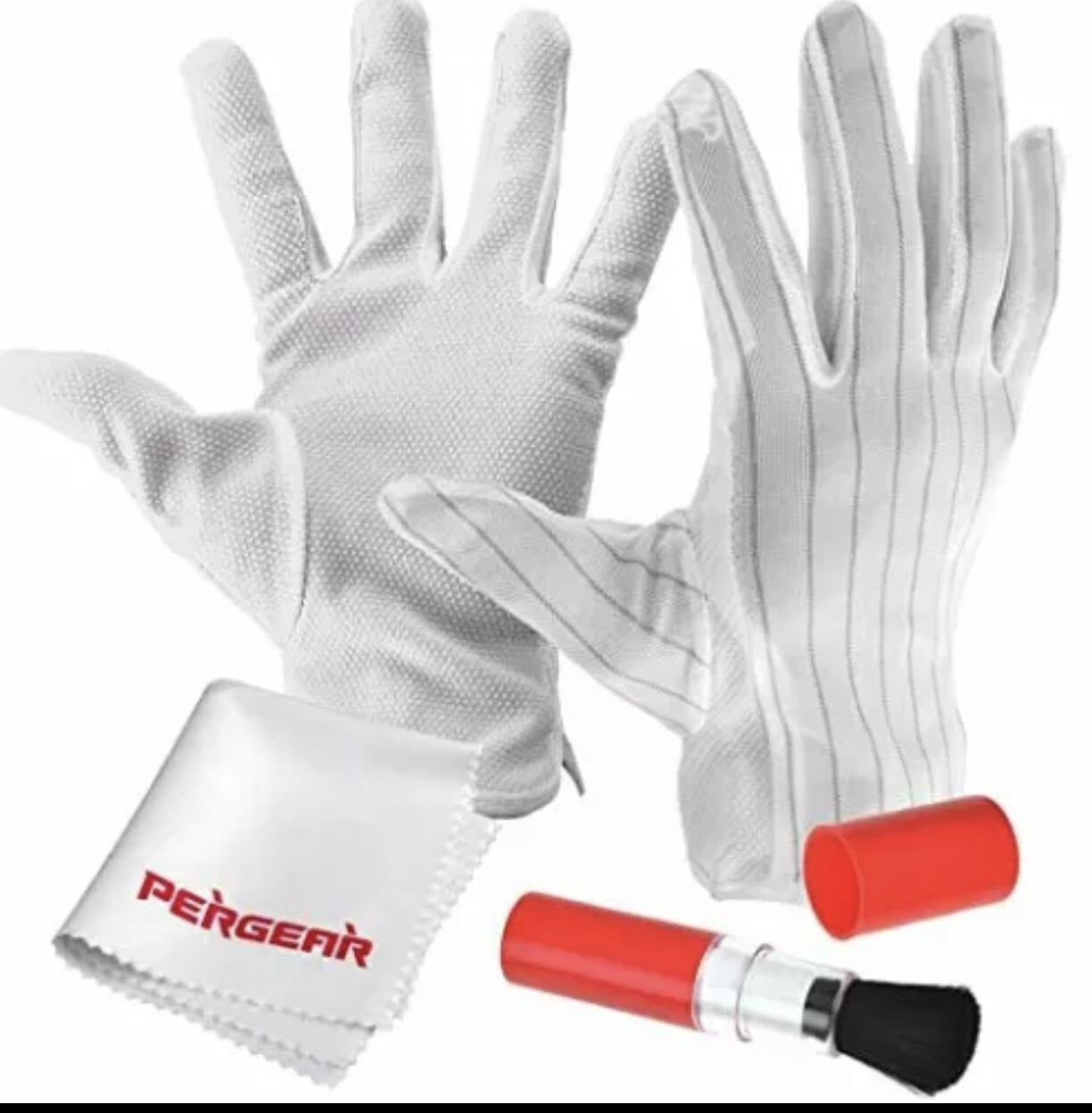 Pergear Cleaning Kit: Micro fiber Lens Cloth, Antistatic Gloves &amp; Cleaning Brush