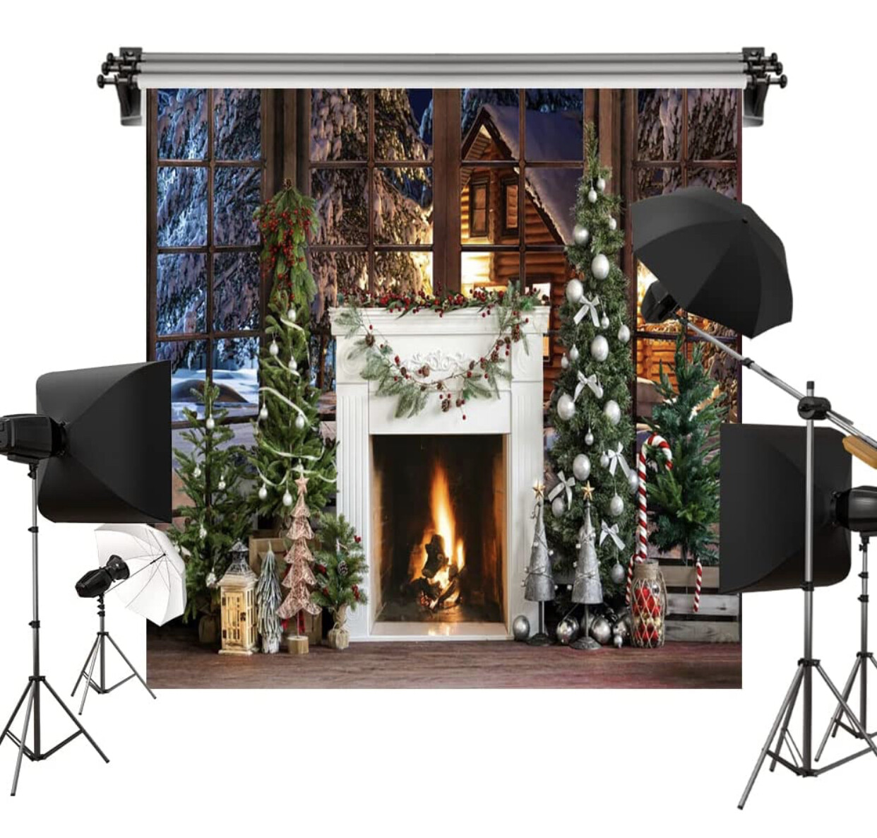 Kate 8x8ft/2.5x2.5m Christmas Window Backdrop