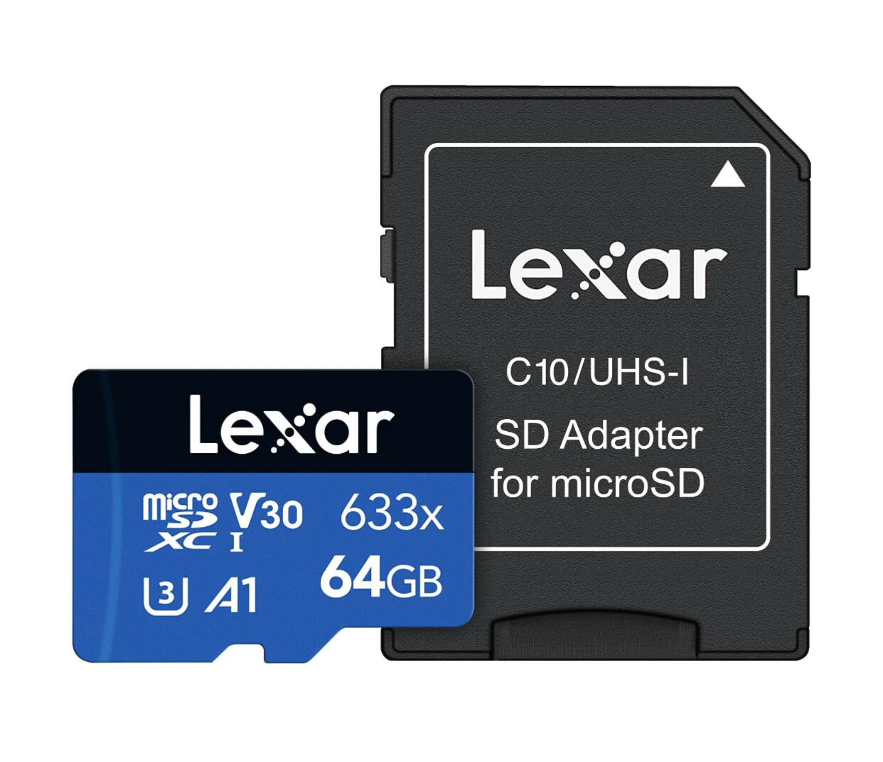 Lexar High-Performance 633x 64GB microSDXC UHS-I Card w/ SD Adapter, Up To 100MB/s Read