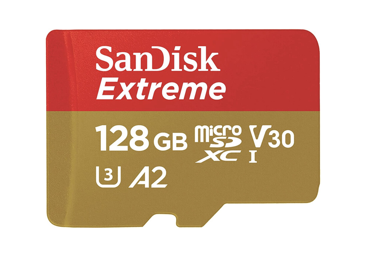 SanDisk 128GB Extreme microSDXC UHS-I Memory Card with Adapter