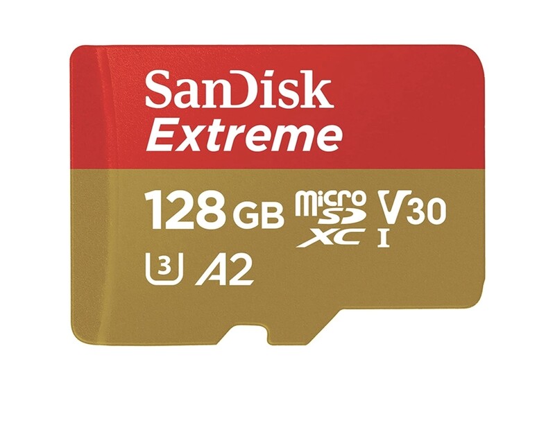 SanDisk 128GB Extreme microSDXC UHS-I Memory Card with Adapter