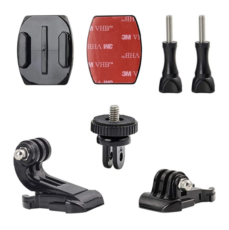 Woleyi Action Camera Accessories, Adhesived Curved &amp; Flat Mounts with Buckle