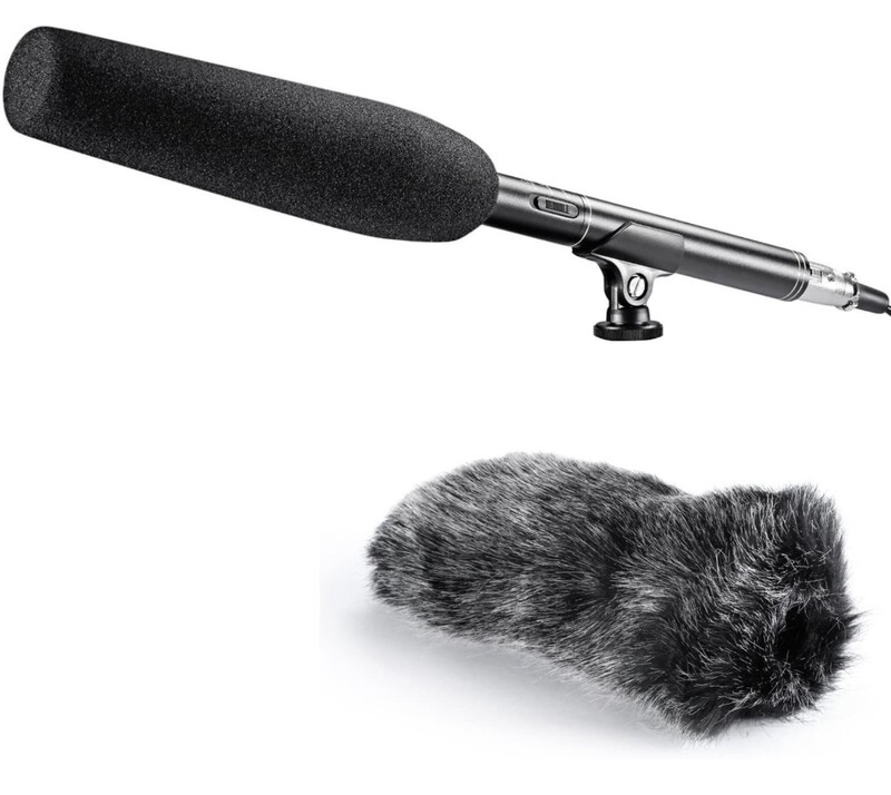 Neewer 14inches Uni-Directional Shotgun Mono PRO Condenser Microphone with Furry Windscreen Muff