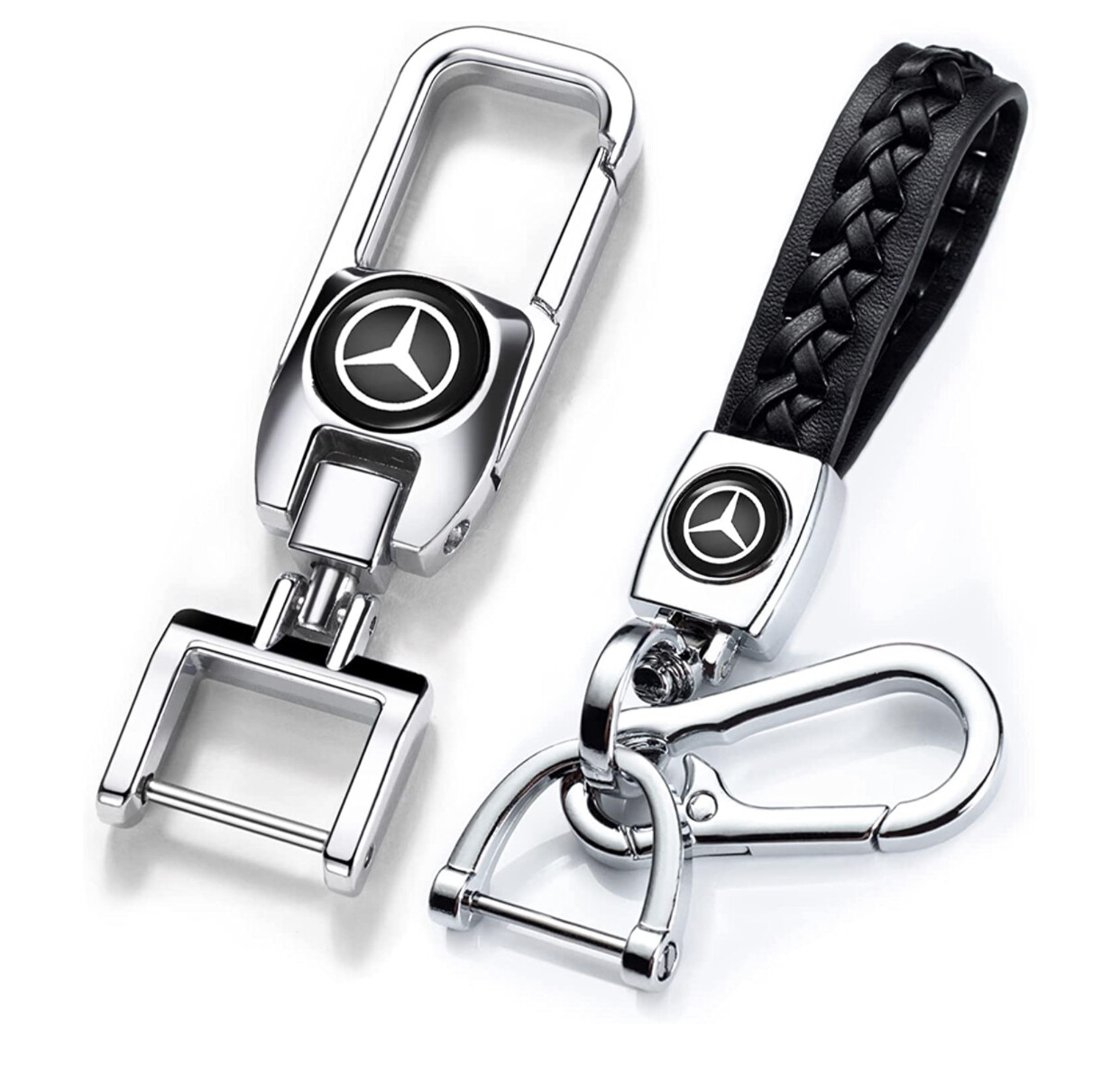 Kit de llaveros Mercedes Benz de metal y cuero