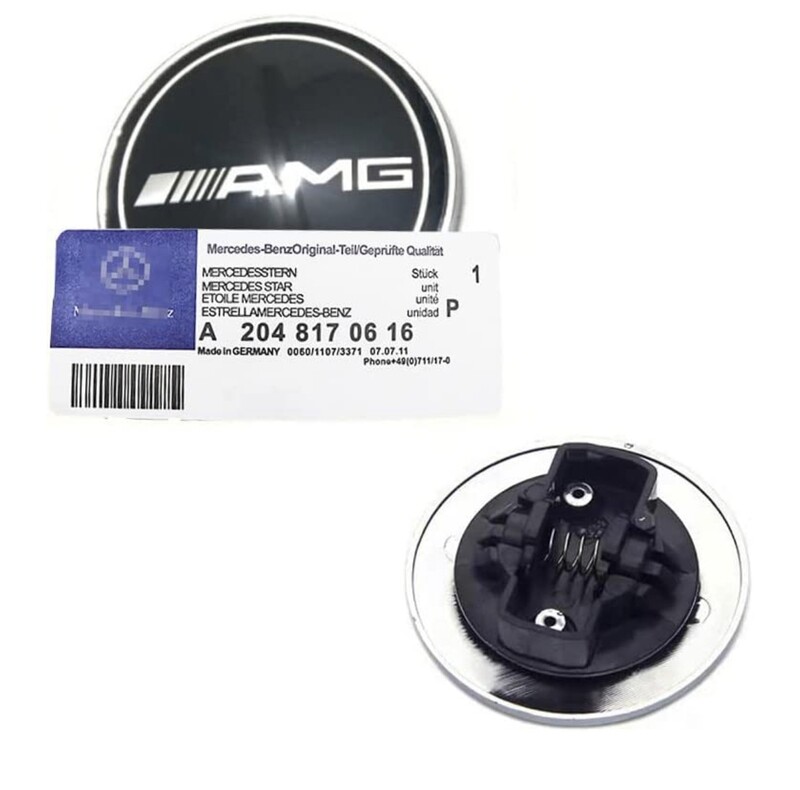 Emblema Mercedes Benz AMG negro para capo