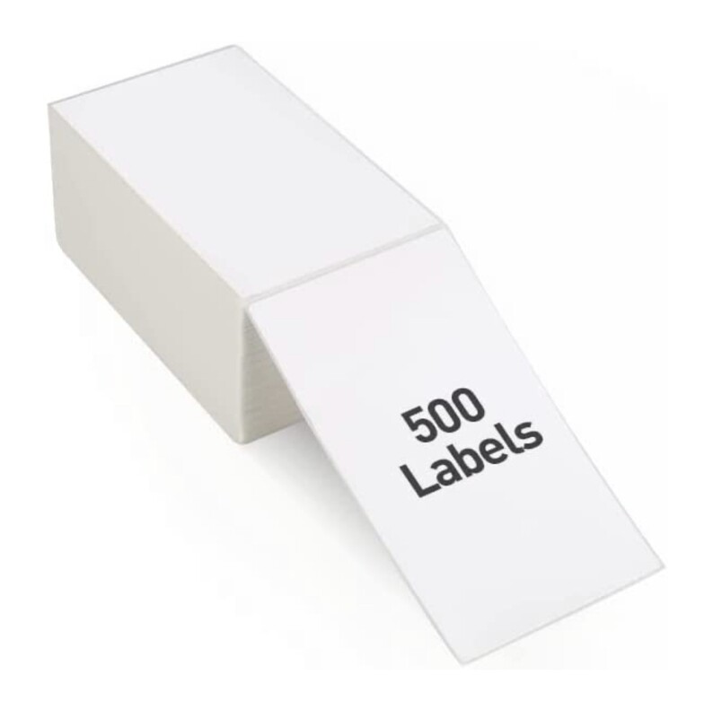 Fanfold 4”x 6” Direct Thermal Shipping Labels Self Adhesive, 500 Postage Mailing Labels