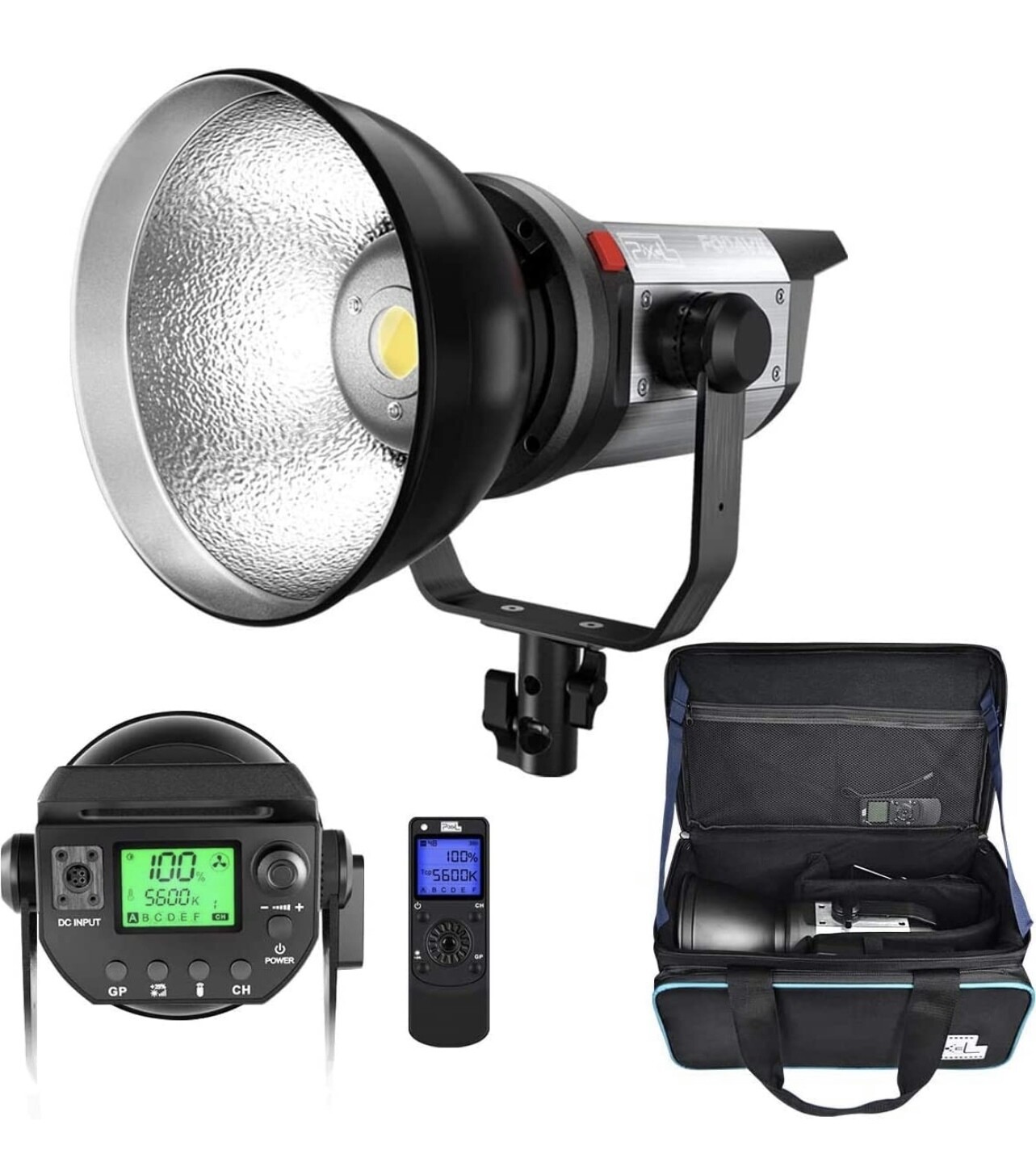 Pixel LED Video Light Studio Photography Continuous Output Lighting Spotlight 5600K,CRI 97+,TLCI 99+ with Remote Control