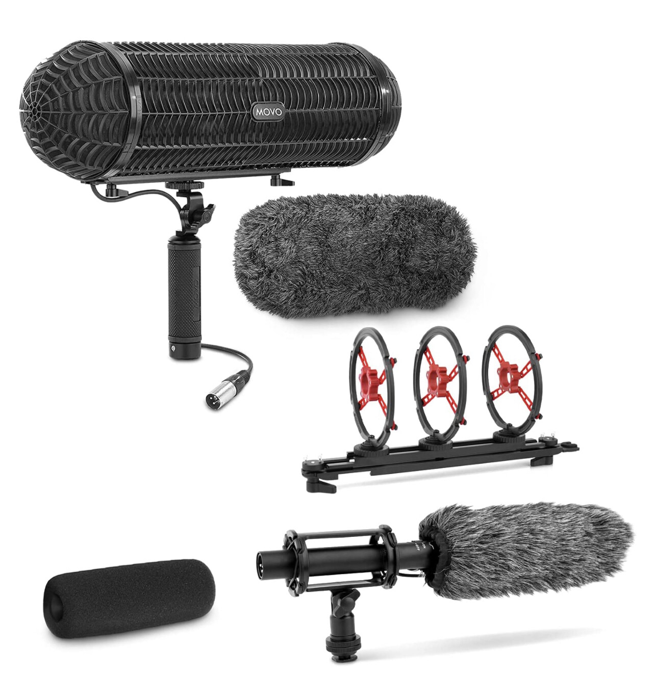 Movo Shotgun Blimp Microphone Bundle - Powerful XLR Microphone for Camera - Video Microphone for DSLR Camera
