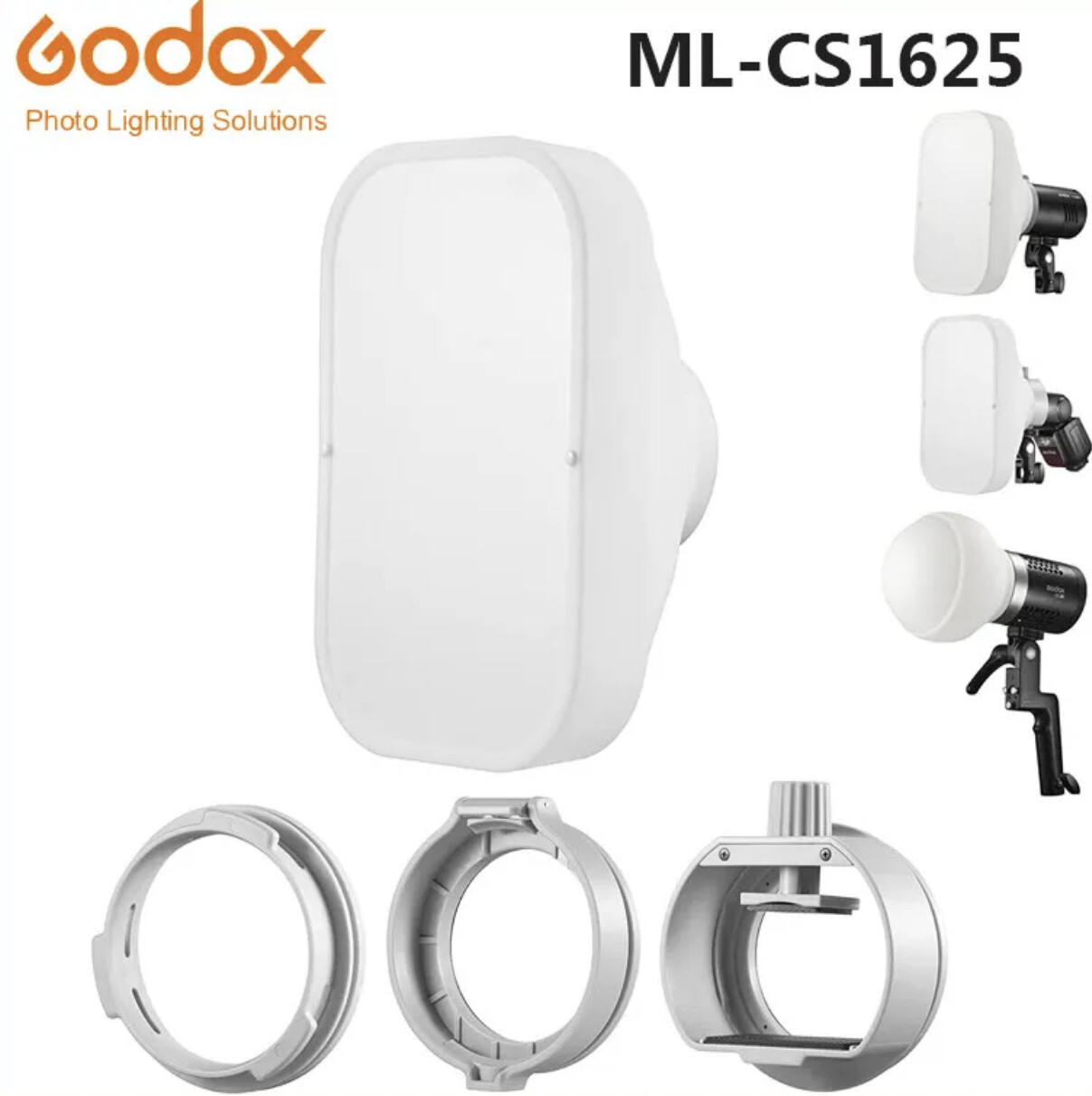 GODOX ML-CS1625 Softbox Diffusion Dome Kit with 3 Adapters Foldable Diffuser