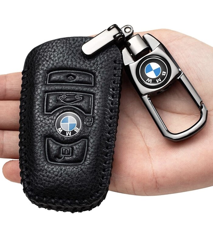 Funda con llavero para llave BMW de cuero