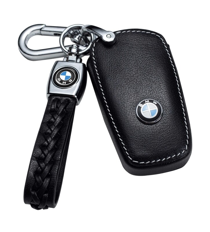 Funda con llavero de cuero para llave BMW