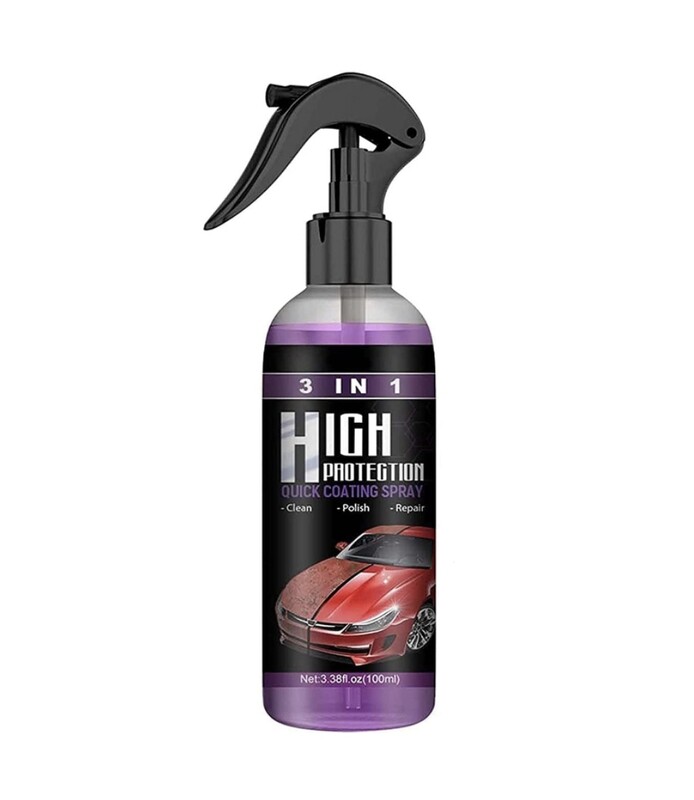 3 en 1 Spray de alta protección para autos, spray de reparación de arañazos, agente de renovación de piezas de plástico, spray de cera para autos (100ML)