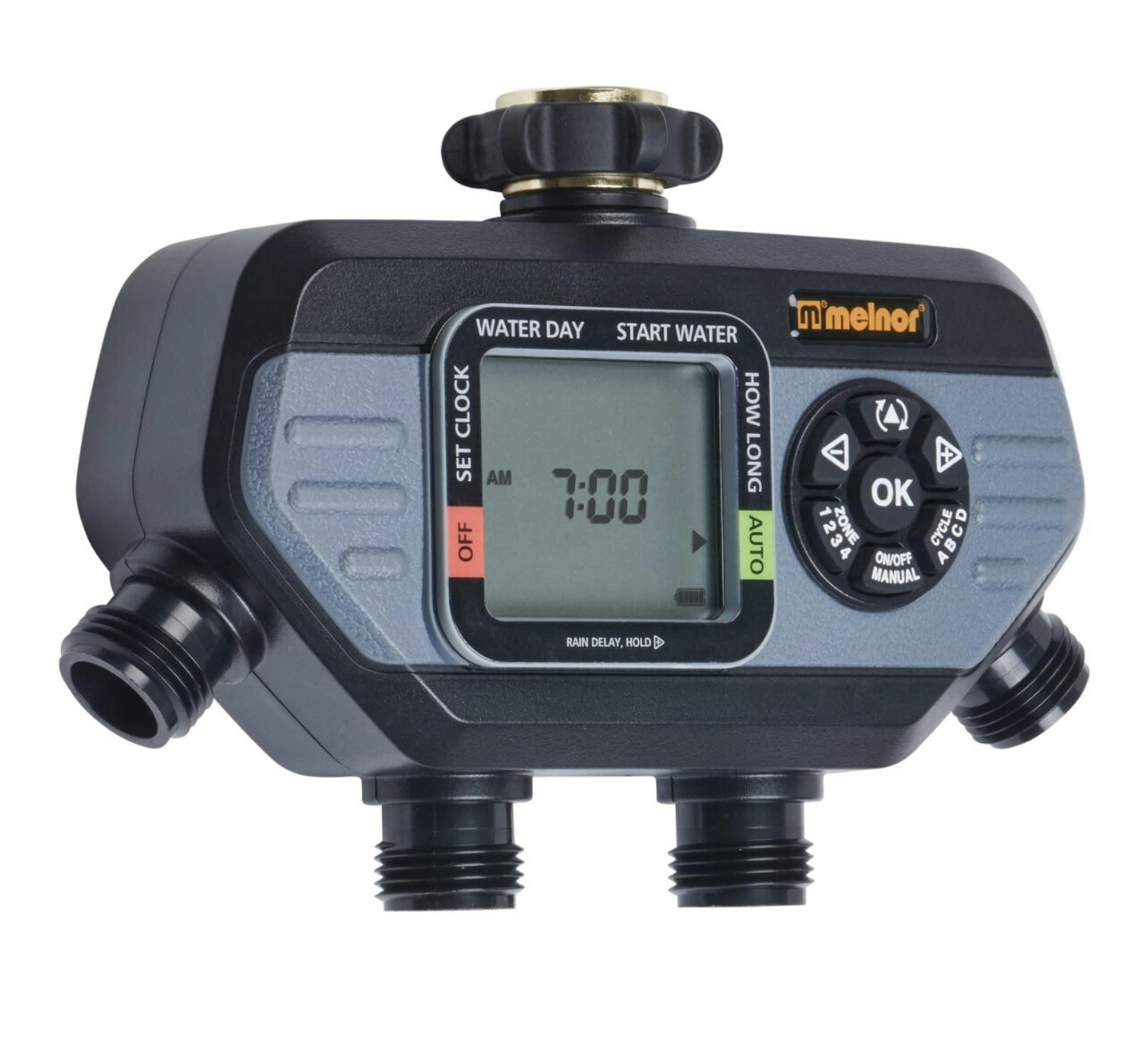 Melnor 65038-AMZ Temporizador digital de agua de 4 zonas HydroLogic