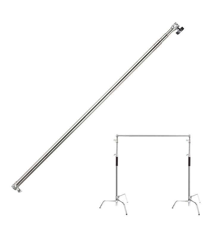 Pro Stainless Steel Telescopic Backdrop Crossbar Max Length 10 ft/3m Adjustable Background Support Cross Arm
