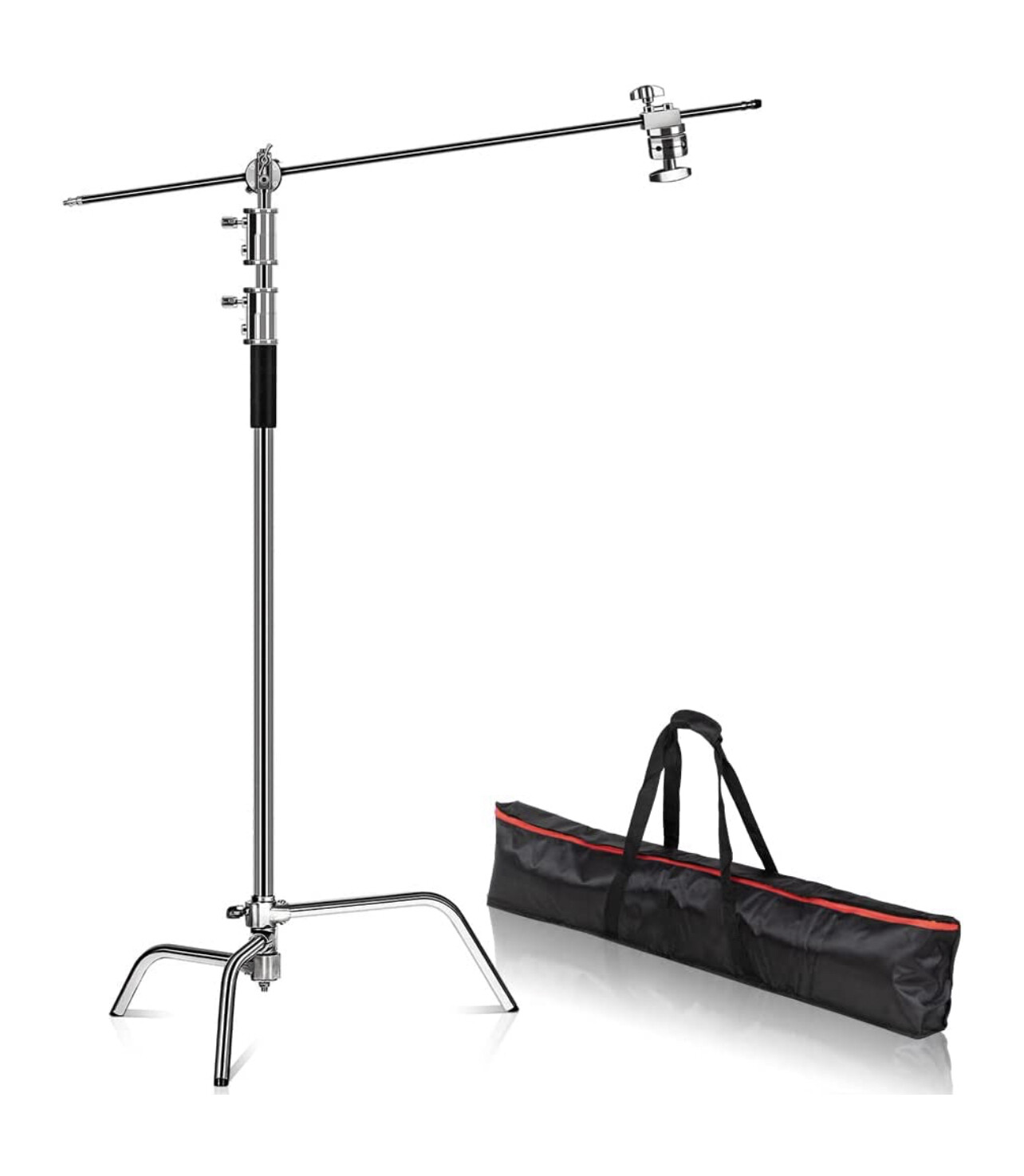 Kshioe Pro C Stand with Boom Arm, Heavy Duty Light Stand for Photography Studio with bag