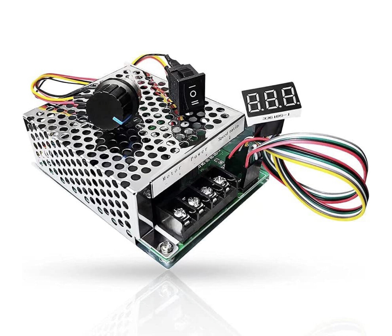 PWM DC Motor Speed Controller, DC 10-55V/60A, LED Display Stepless DC Motor Speed Controller with Adjustable Potentiometer and Forward-Brake-Reverse Switch