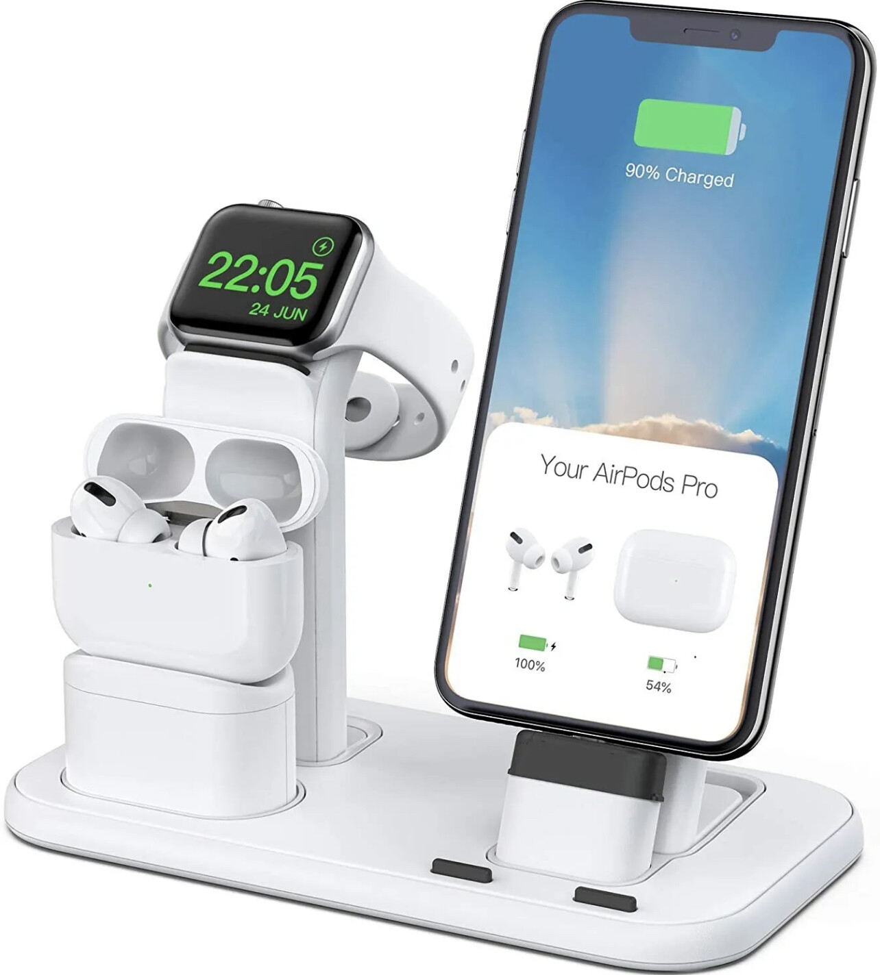 3 en 1 Estación de carga para iPhone, Apple Watch y Airpods