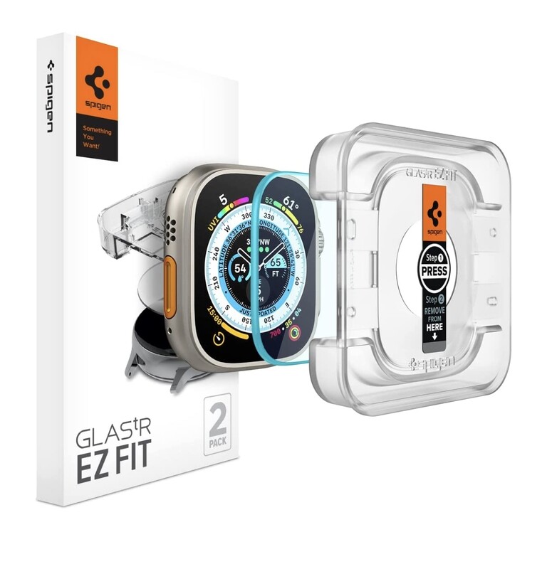 Spigen Tempered Glass Screen Protector for Apple Watch Ultra (49mm) - 2 Pack