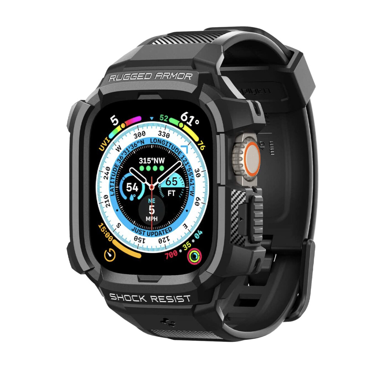 Spigen Rugged Armor Pro Designed for Apple Watch Ultra 49mm Case with Band