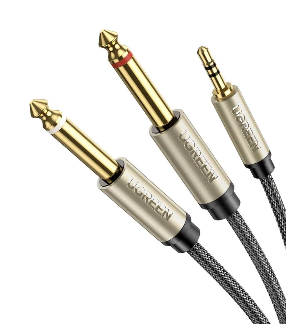 UGREEN 3.5mm 1/8 TRS to Dual 6.35mm 1/4 TS Mono Breakout Cable Y Splitter Stereo Cord Adapter