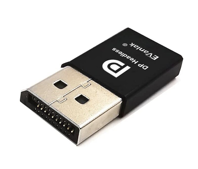 EVanlak DispalyPort Headless Ghost Display Emulator for PC 4K DP Dummy Plug (fit Headless 1080@60Hzz-3840x2160@17hz)