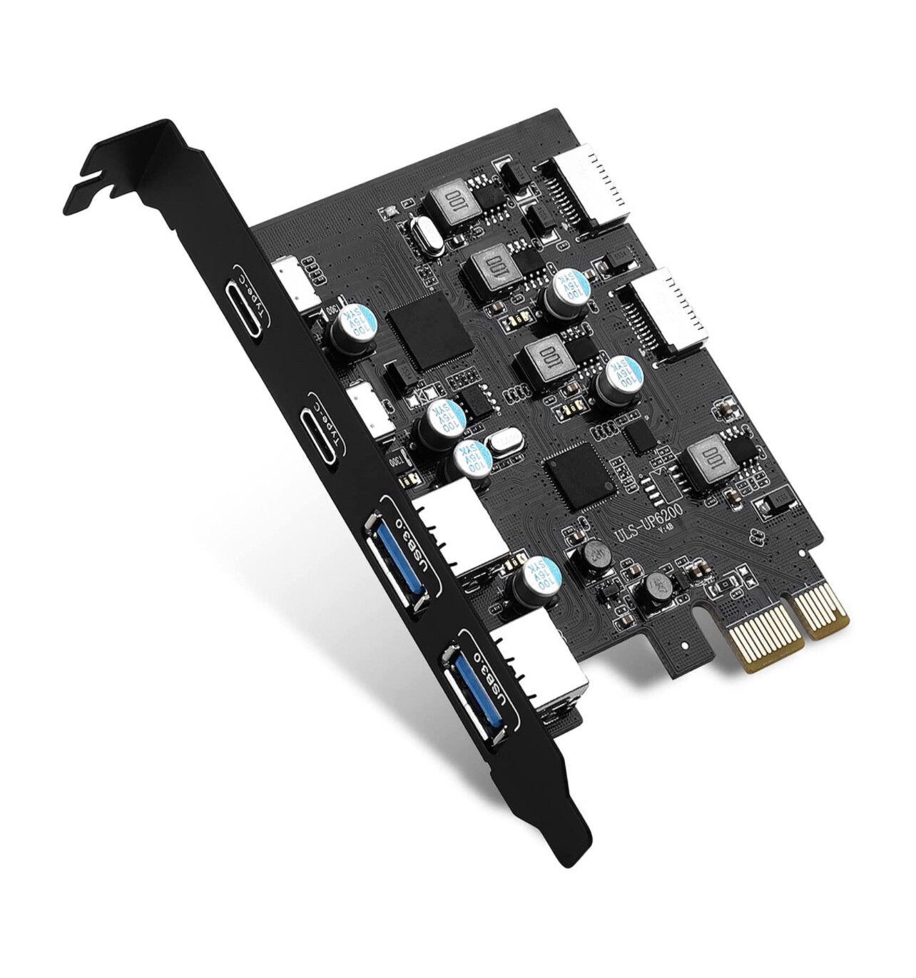 YEELIYA PCIe to USB 3.0 Expansion Card 6 Ports (2X Type-E Adapter,2X USB 3.0-C, 2X USB A) PCI Express USB Cards