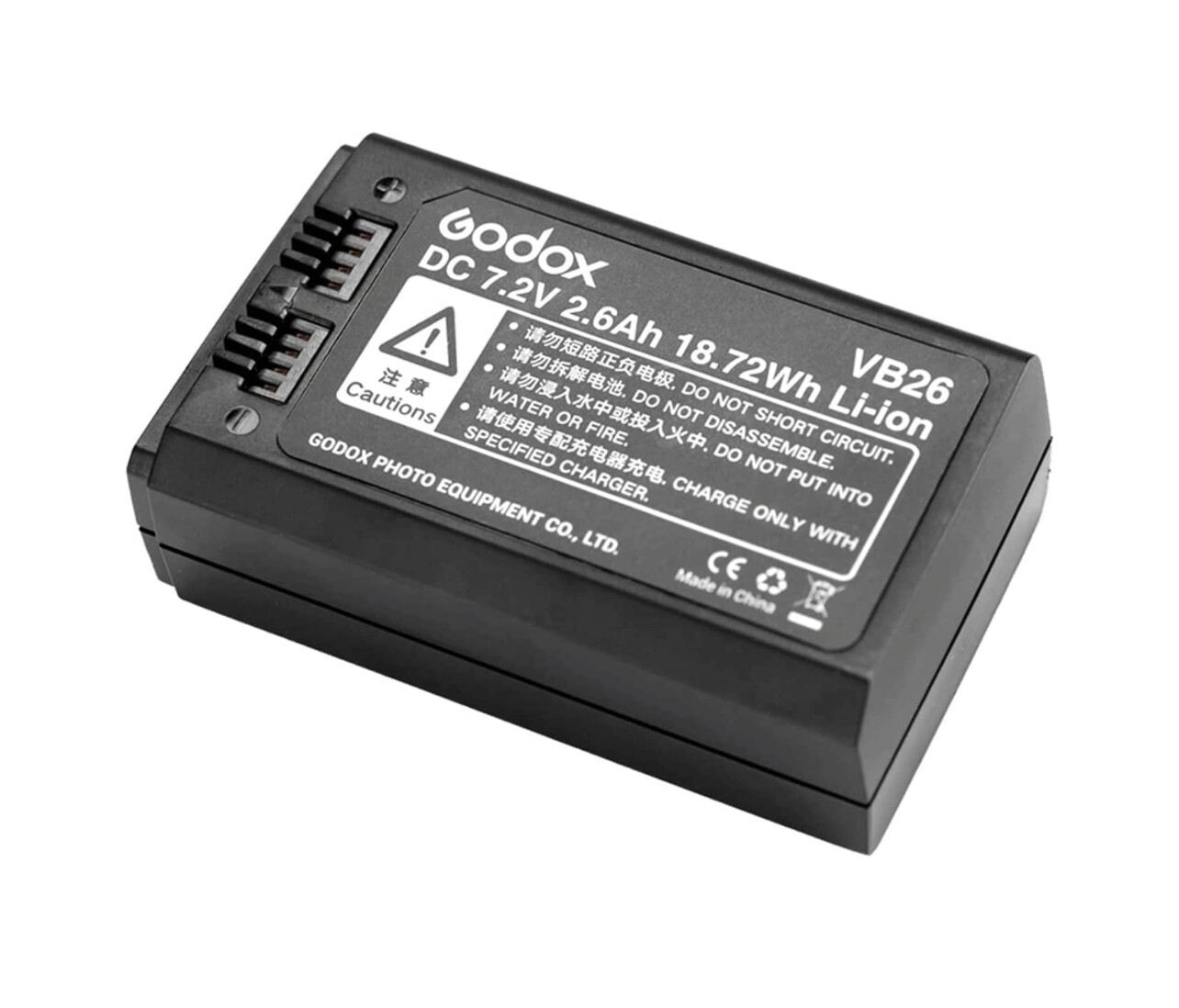 Godox VB26 Lithium Ion Battery 7.2V/2600mAh Compatible with Godox AD100PRO V1S V1N V1C V1F V1O V1P V860III-S V860III-C V860III-N V860III-F V860III-O