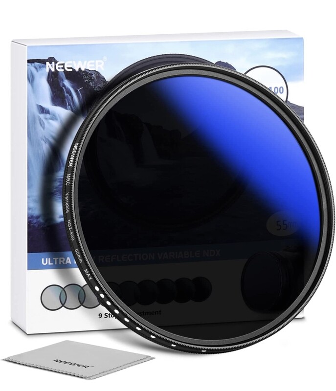 NEEWER 55mm MRC Filtro ND Variable ND2-ND400, Filtro ND Ajustable de Densidad Neutra