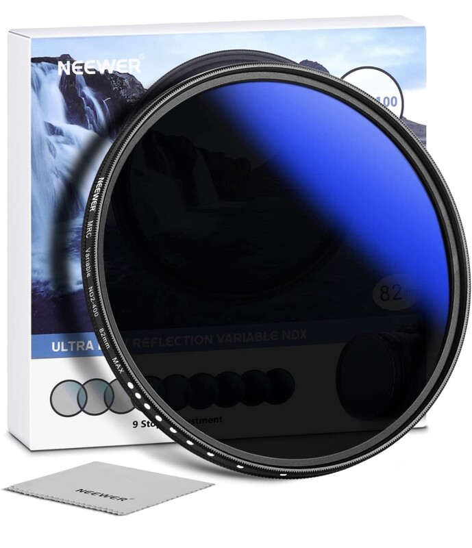 NEEWER 82mm MRC Filtro ND Variable ND2-ND400, Filtro ND Ajustable de Densidad Neutra