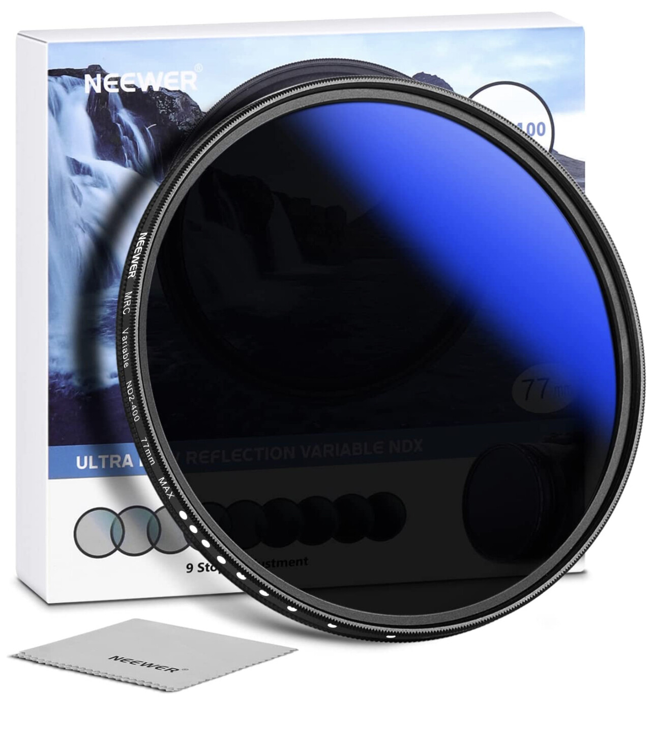 NEEWER 77mm MRC Filtro ND Variable ND2-ND400, Filtro ND Ajustable de Densidad Neutra