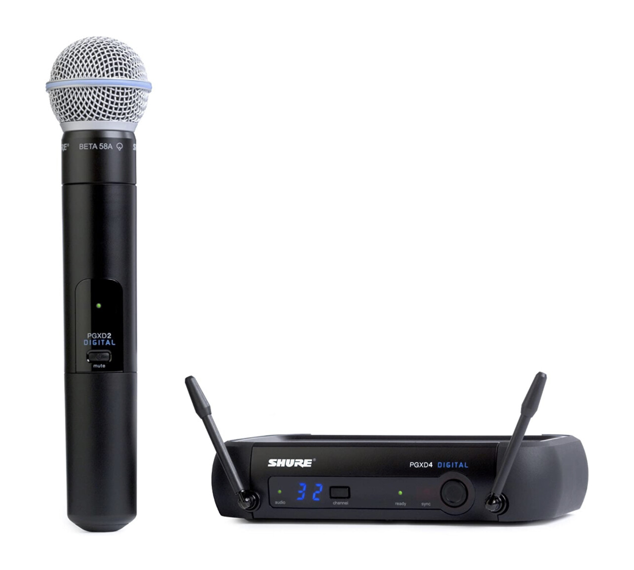 Sistema inalámbrico digital de mano Shure PGXD24/BETA58-X8 con micrófono vocal BETA58A