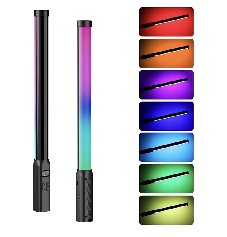 ULANZI VL119 Handheld Light Wand, 360° RGB LED Video Light for Photography, 2600mAh Rechargeable Tube Light