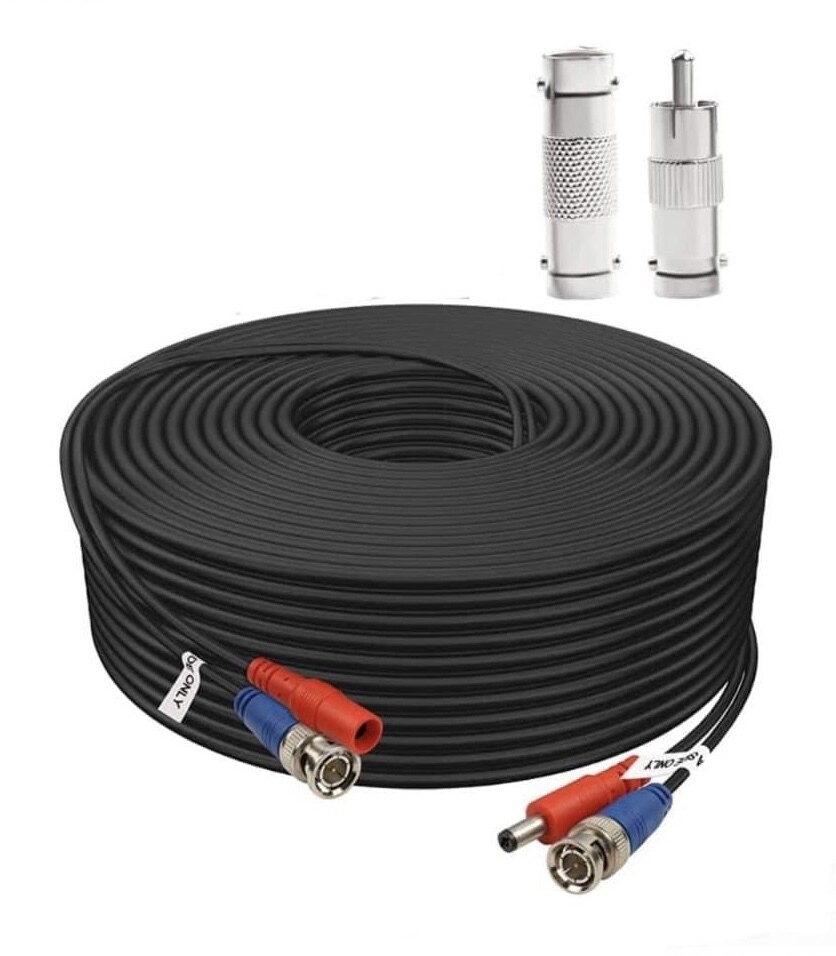 Cable BNC de 200 pies Aimyzii BNC Cable de alimentación de video, Cable de cámara de seguridad de video todo en uno para sistemas de seguridad CCTV Cámara DVR