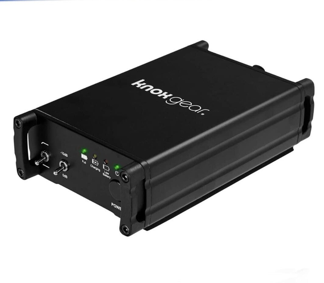Knox Rechargeable Phantom Power Supply - Portable Battery with XLR Cable Input and Output for Condenser Microphone