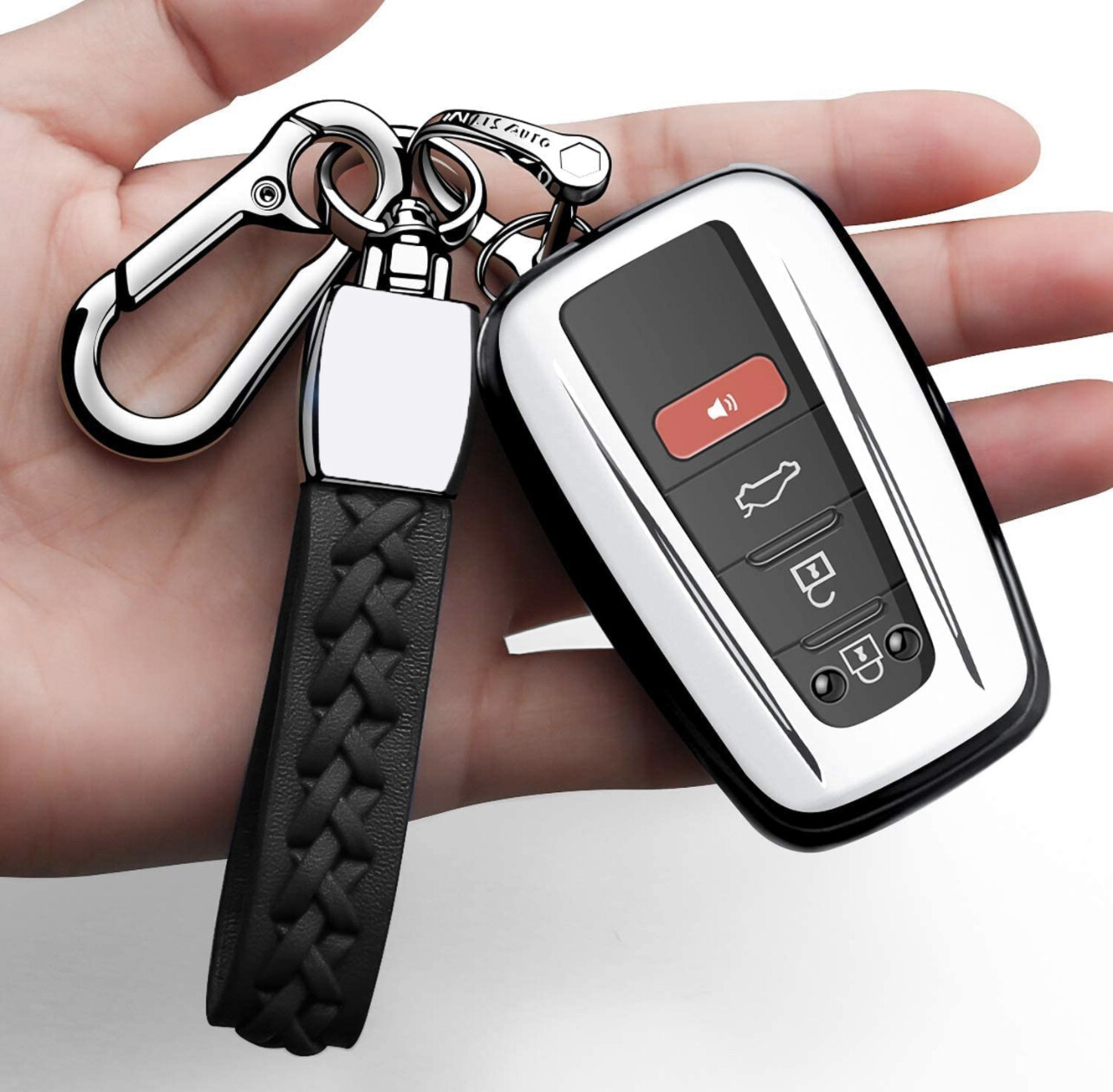 Compatible con Toyota Key Fob Cover con llavero Soft TPU 360 Degree Protection Key Case para 2018-2022