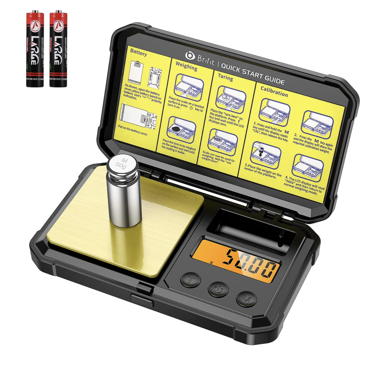 Báscula de bolsillo digital AMIR 200 g/0,01 g, báscula mini gramo mejorada con peso cal, báscula de viaje portátil de alta precisión