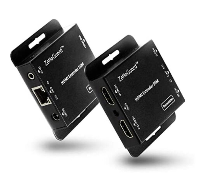 Extensor HDMI ettaguard de 164 pies sobre un solo cable Ethernet CAT5/CAT6 con control IR, soporte 1080P y 3D con vibrante